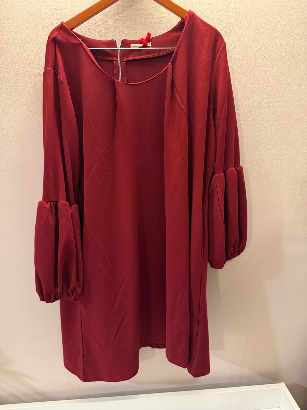 Wine Red Balloon Sleeve Shift Dress nwt  3x